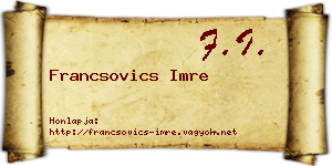 Francsovics Imre névjegykártya